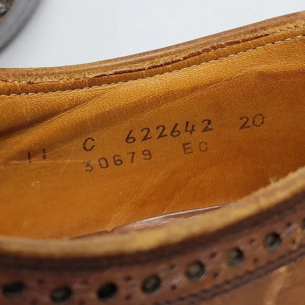 Men's Classic Brown Leather Sole Oxfords Size 11